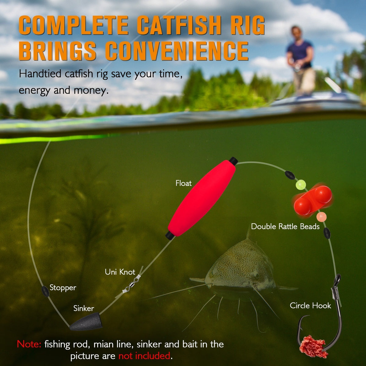 Catfish Float Rig with 6/0 Circle Hooks - Santee Cooper Tackle Set
