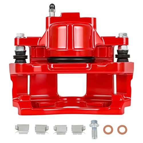Front & Rear Disc Brake Caliper with Bracket for Chrysler Dodge Vehicles - Red