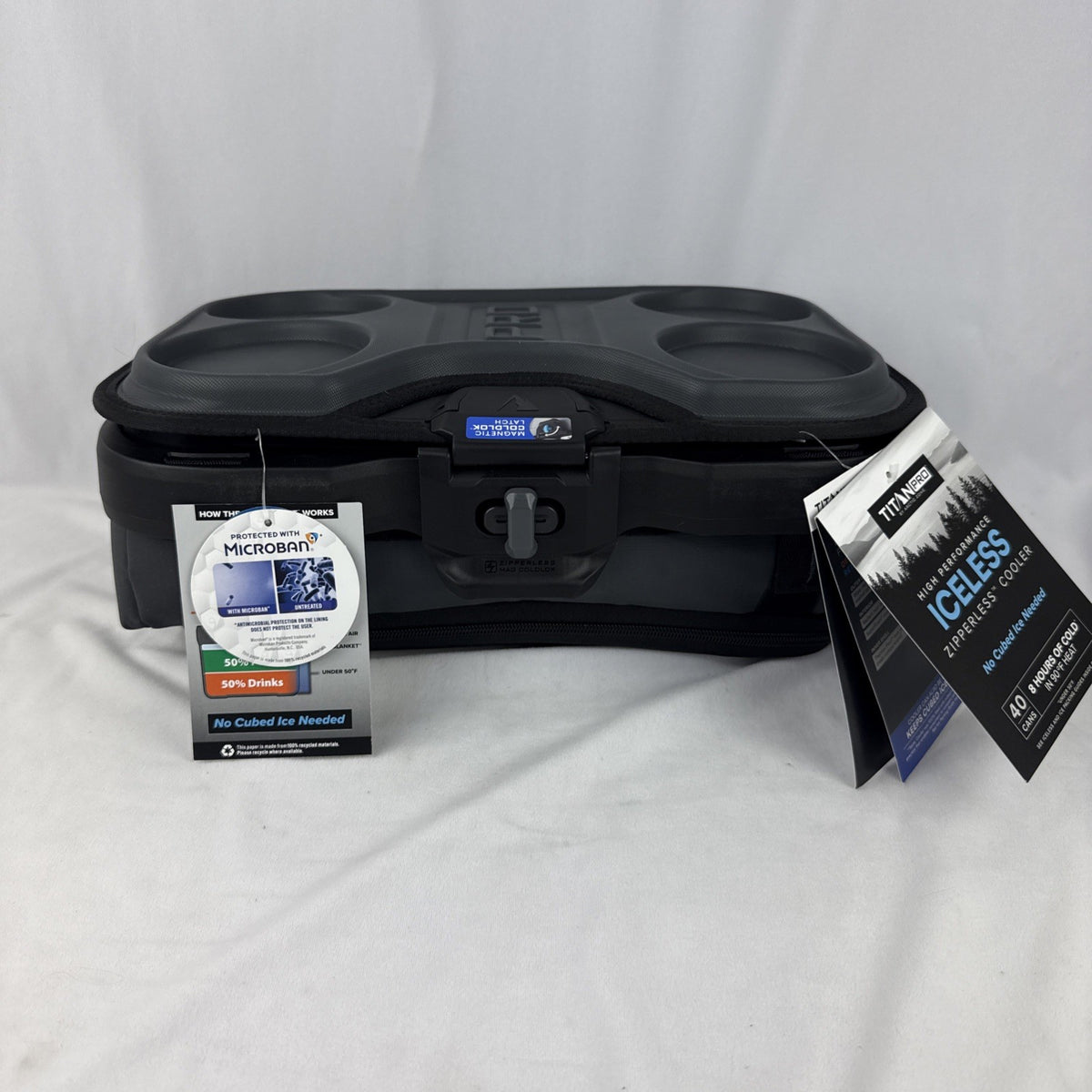 Titan PRO 40 Can Iceless Zipperless Cooler Gray - Portable Leakproof Food & Beverage Carrier