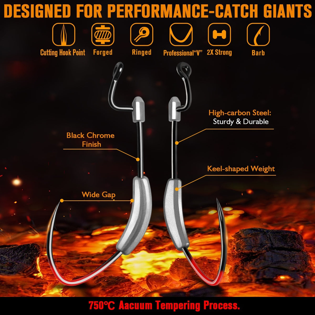 Weighted Swimbait Hooks Kit for Weedless Fishing - Multiple Sizes