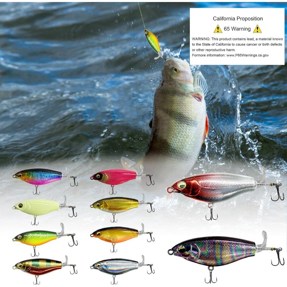 10pcs Floating Water Bass Fishing Lures Topwater Baits