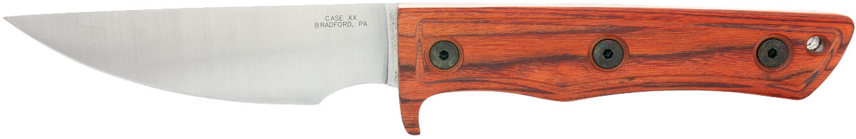 Fixed Blade Hunting Knife with Orange Peel Hardwood Handle, Made in USA