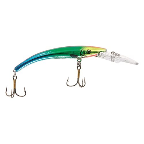 Deep Diving Minnow Lure - 4-9/16 Inch, 1/4 oz, Max 21 ft Depth, Chrome Blue