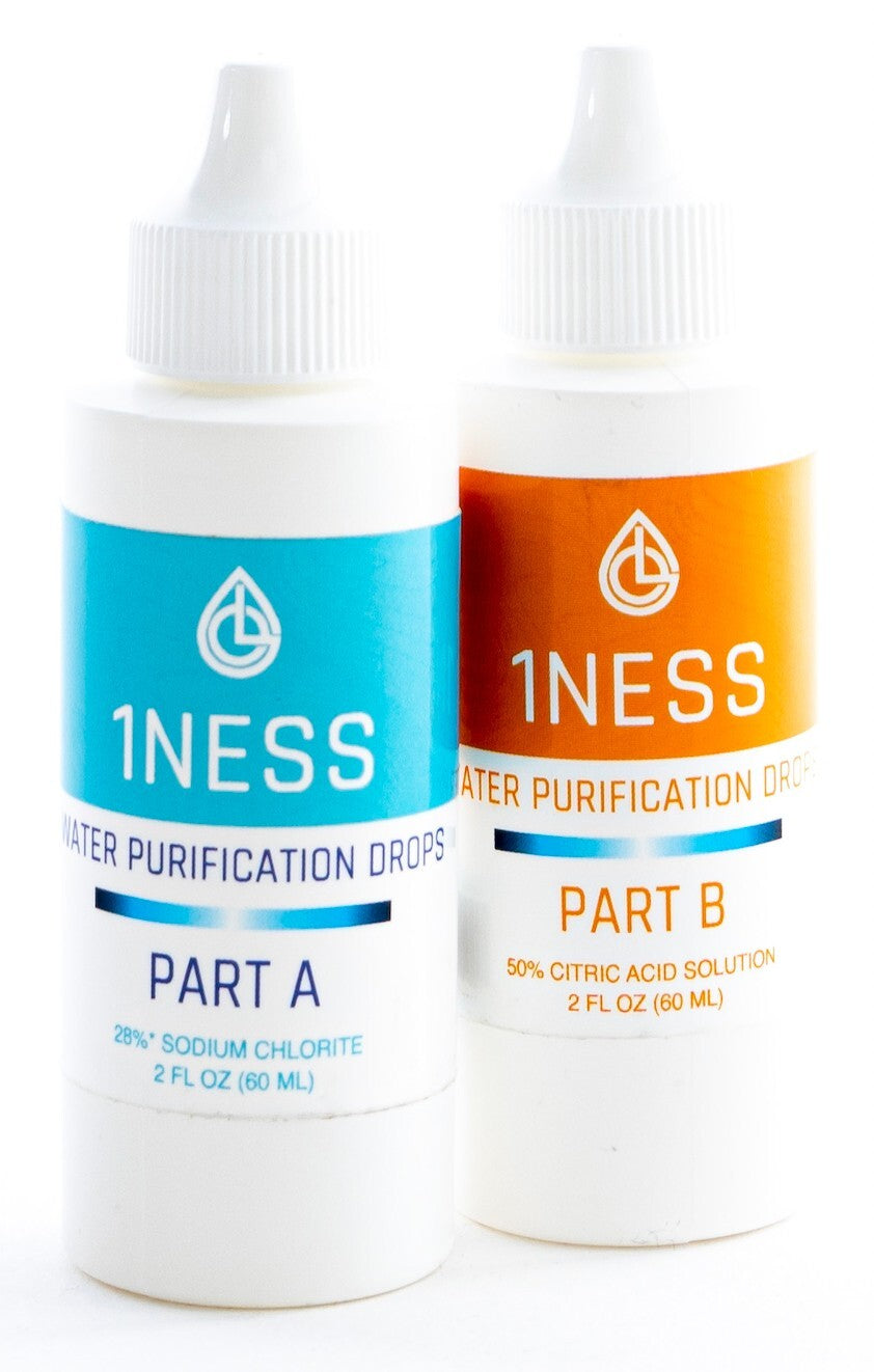 Water Purification Drops Kit for Emergency & Outdoor Use - BPA-Free 2oz
