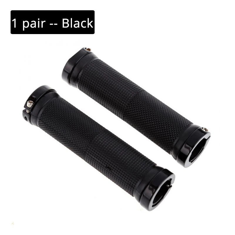 Lock-On Bicycle Handlebar Grips Set for MTB BMX Cycling - Black