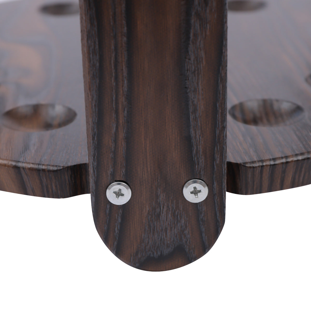 Floor Stand 9-Hole Billiard Cue Holder Rack, Wooden Pool Cue Storage