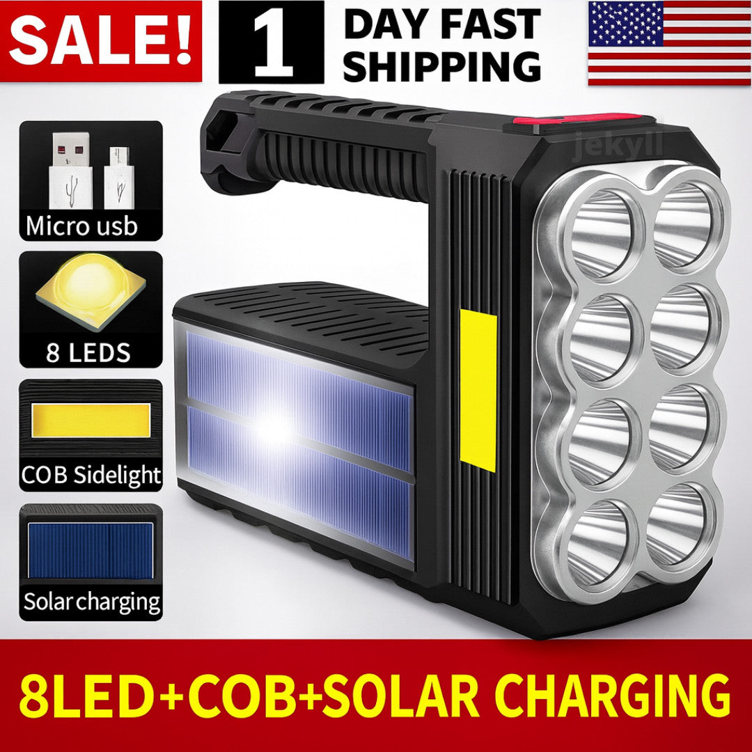 Rechargeable LED Tactical Flashlight 12000000LM USB Outdoor Searchlight