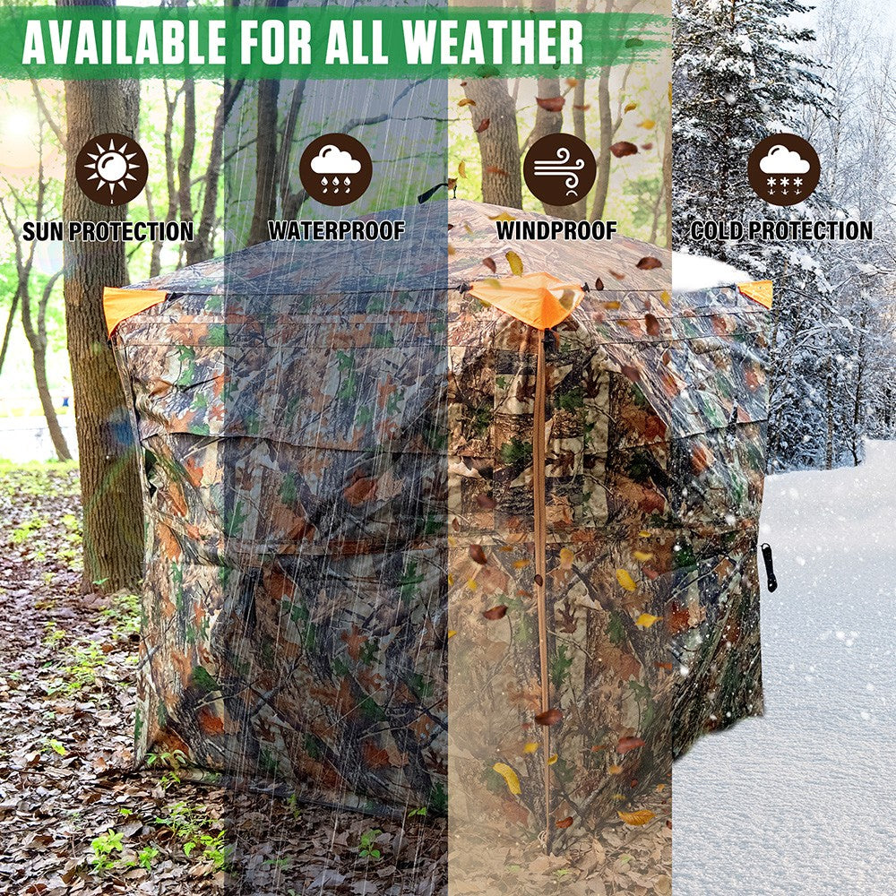 Portable Pop-Up 270° Mesh Ground Blind for Deer & Turkey Hunting