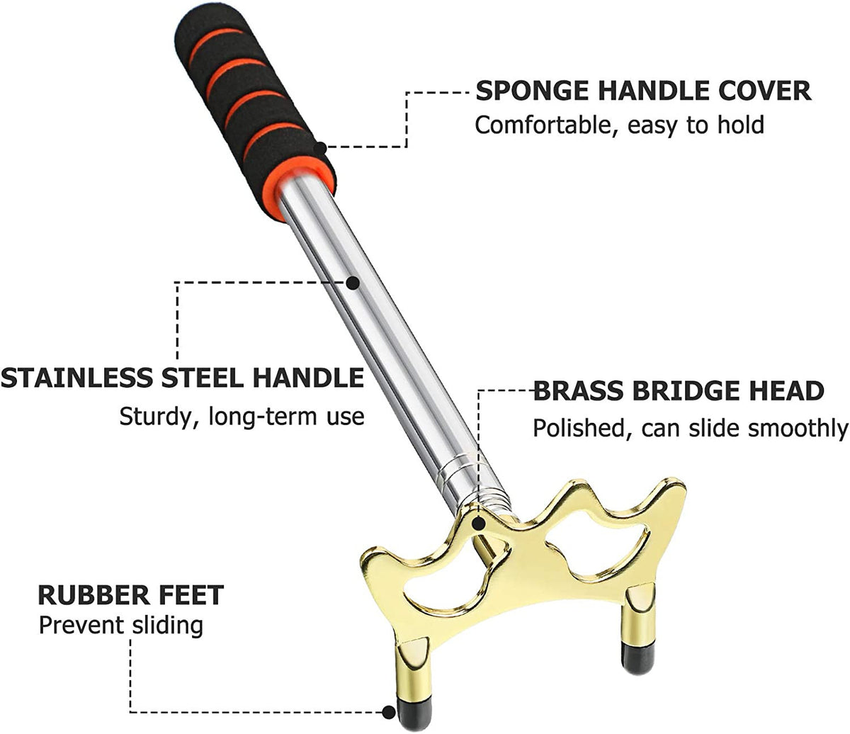Retractable Billiard Bridge Stick with Brass Head – Extendable Cue Accessory