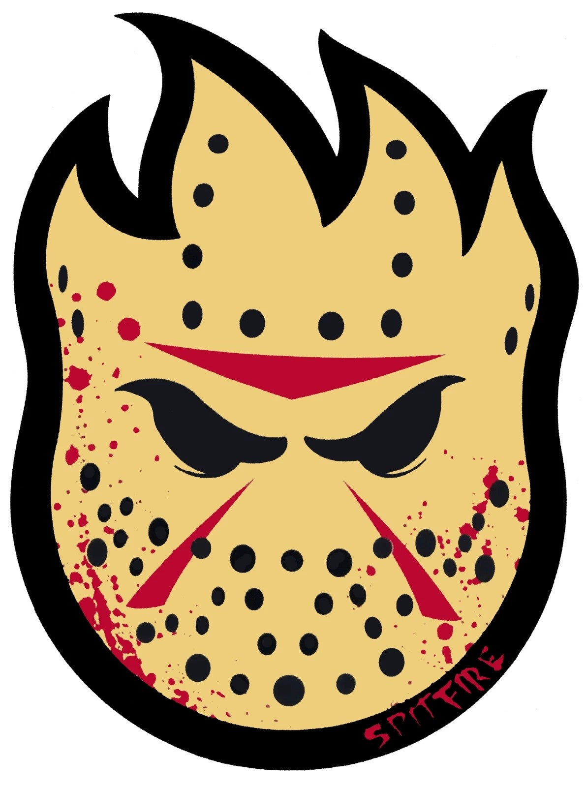 3-Inch Custom Vinyl Decal - Spitfire Wheels Jason Mask Sticker, Weather-Resistant