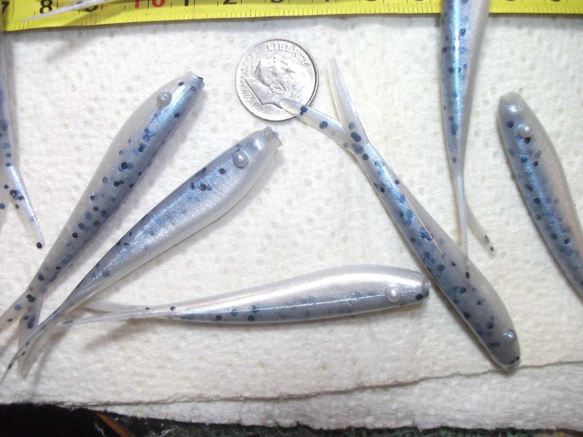 Artificial Soft Plastic Minnows for Bass and Walleye Fishing - 3" Monkey Shiner