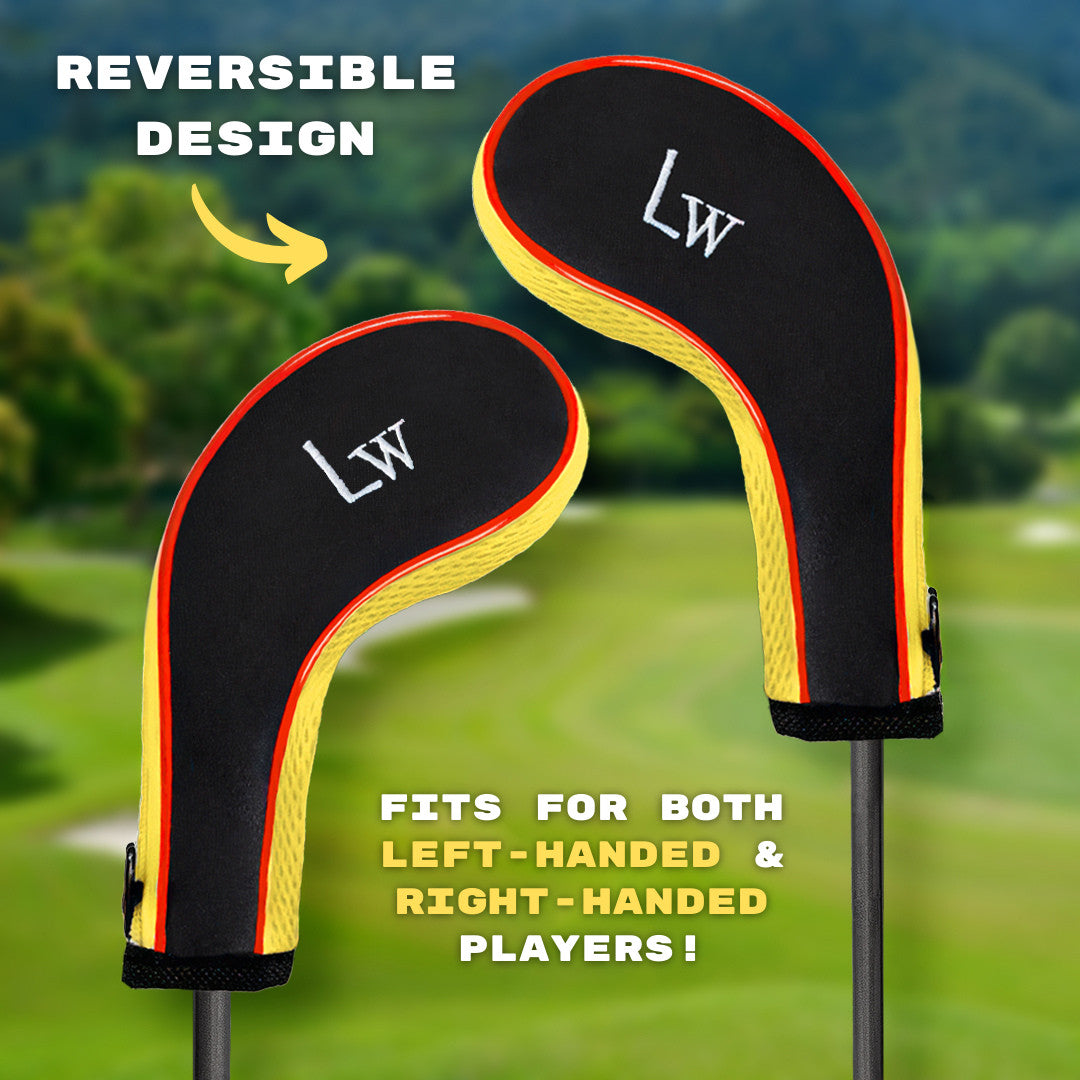 Golf Iron Headcovers Set 11pcs Zippered Protect Clubs Left & Right Hand