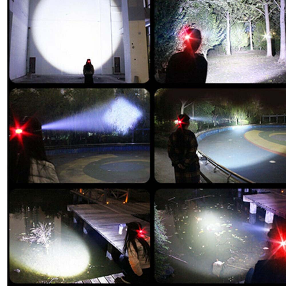Rechargeable LED Headlamp with Zoom Focus 990000LM Waterproof Head Torch