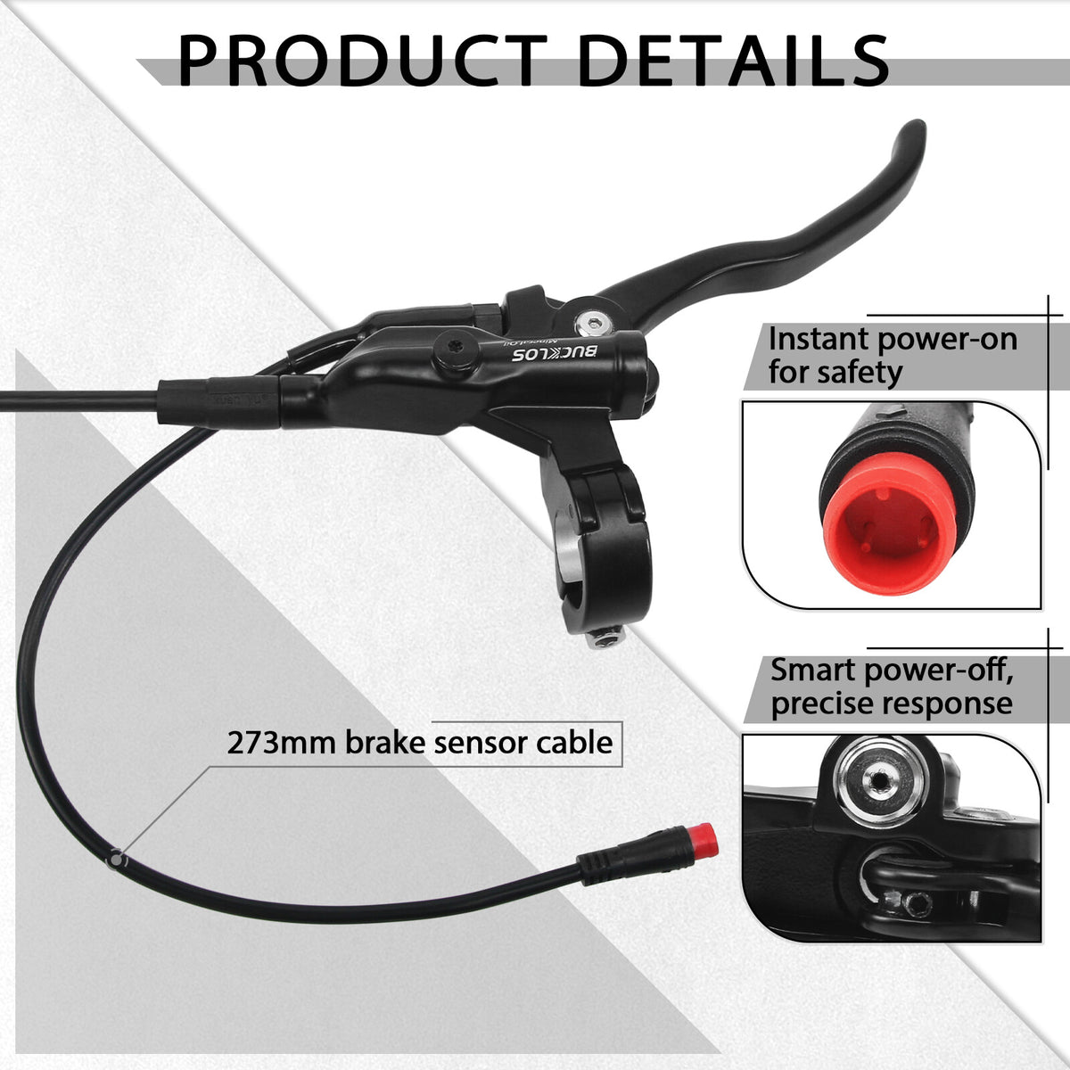 Hydraulic Brake Set 2 Pistons Front & Rear for E-Bike 1100mm & 1800mm Hoses