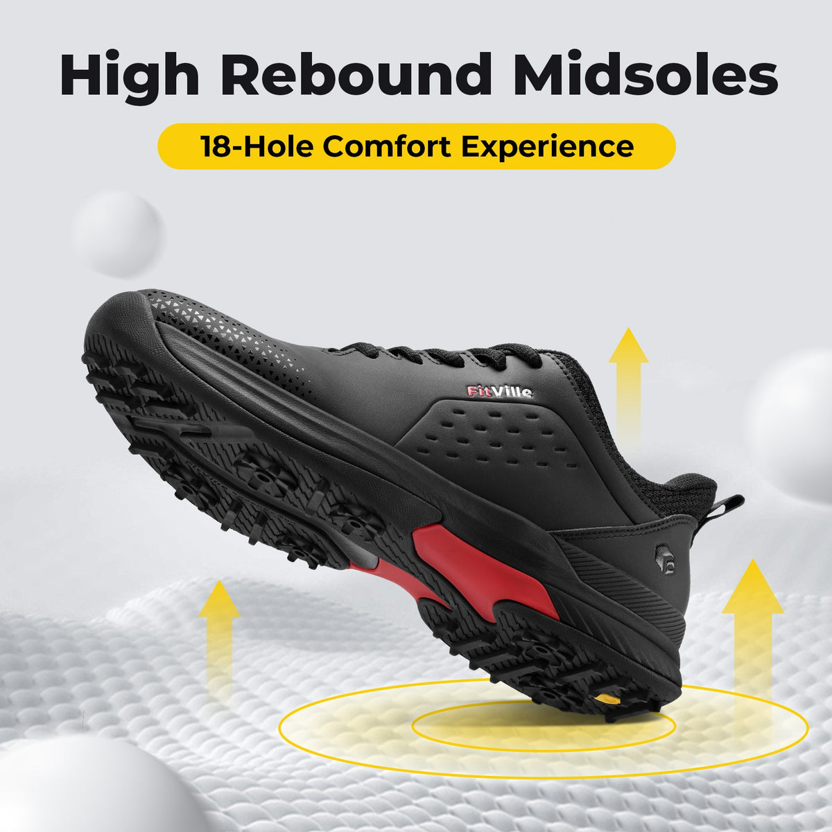 Water-Resistant Men's Golf Shoes with Spikes & Non-Slip Outsole