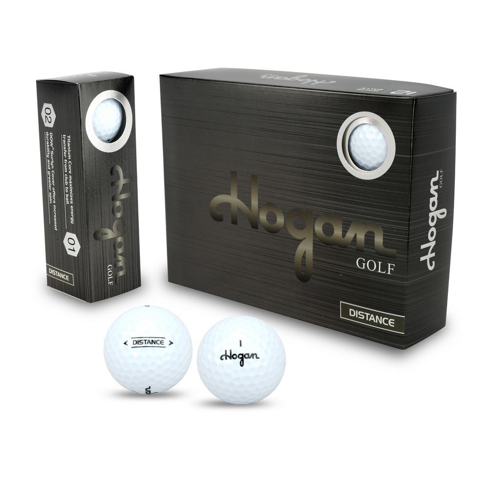 HOGAN Distance 2-Piece Golf Balls 12 Pack for Improved Distance and Forgiveness