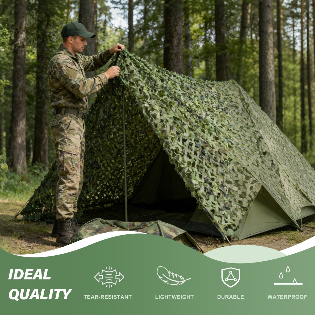 Military Camouflage Netting for Hunting Camping and Outdoor Concealment