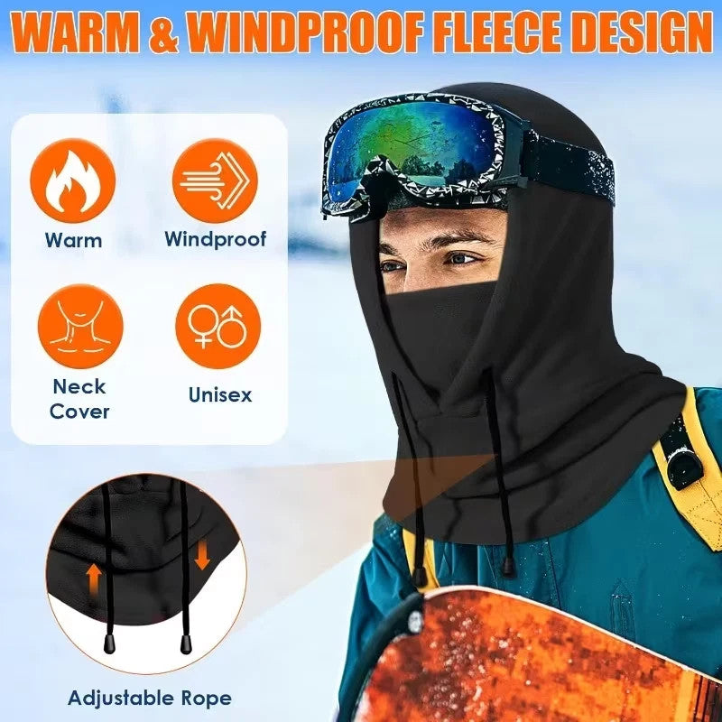 Full Face Ski Mask with Windproof Fleece Neck Warmer for Winter Cold Weather