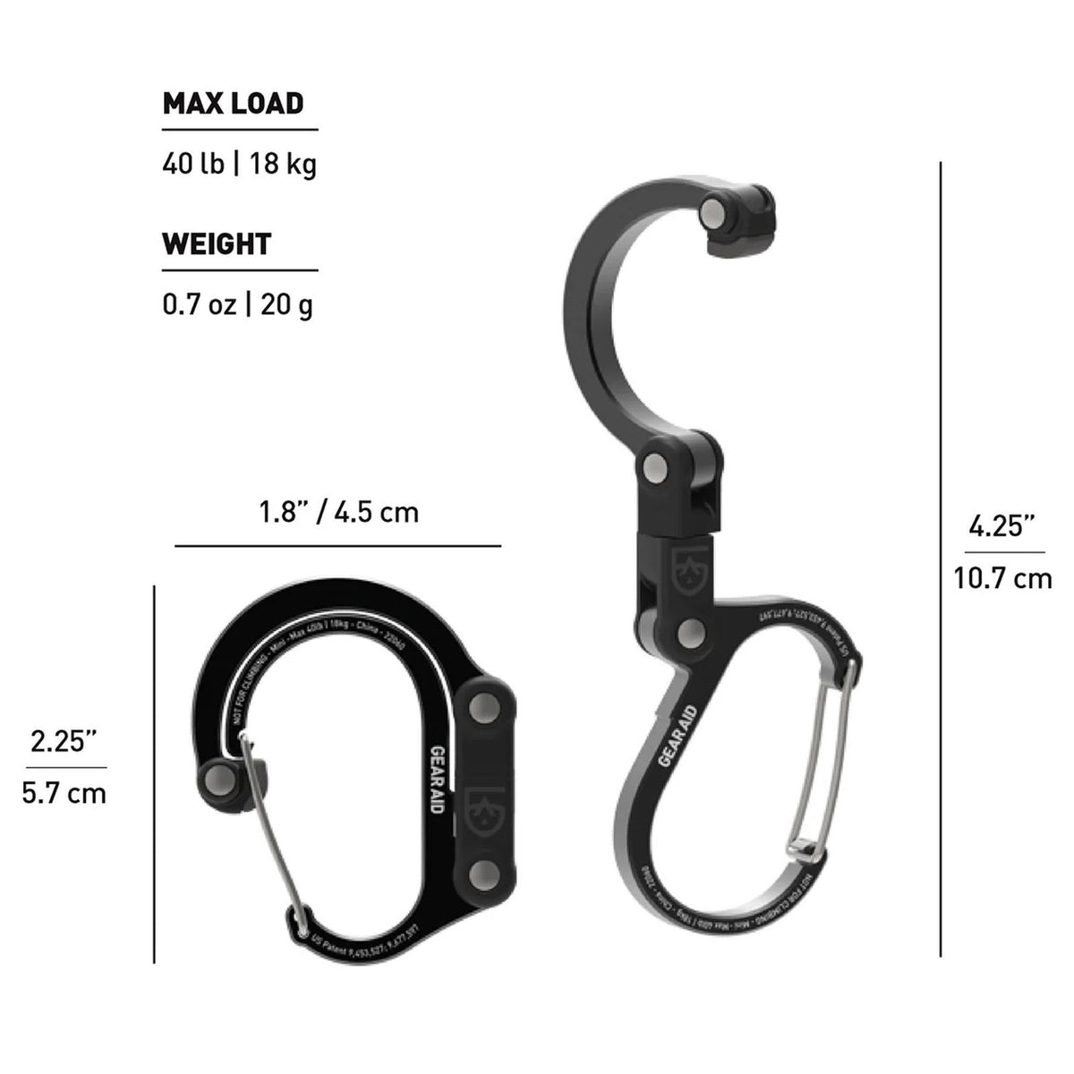 Mini Hybrid Camping Gear Clip - Lightweight Multi-Use Carabiner for Outdoor Adventures