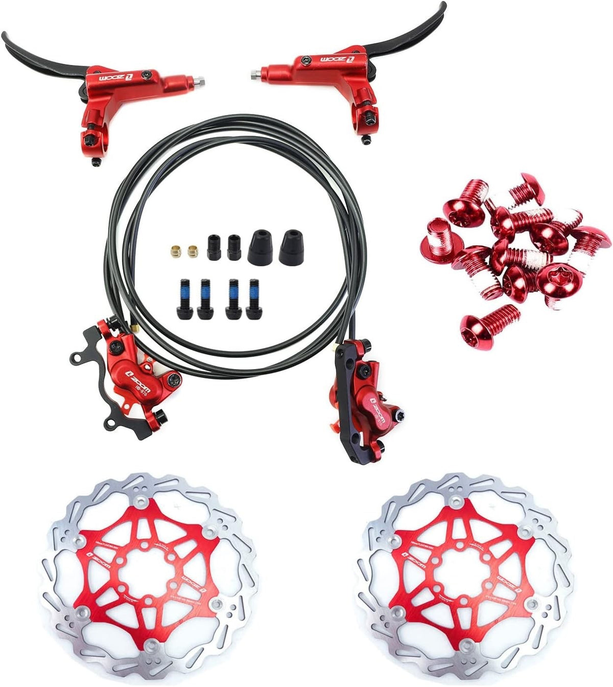 Hydraulic Disc Brake Set for Mountain Bikes 160mm Front & Rear Floating Rotor