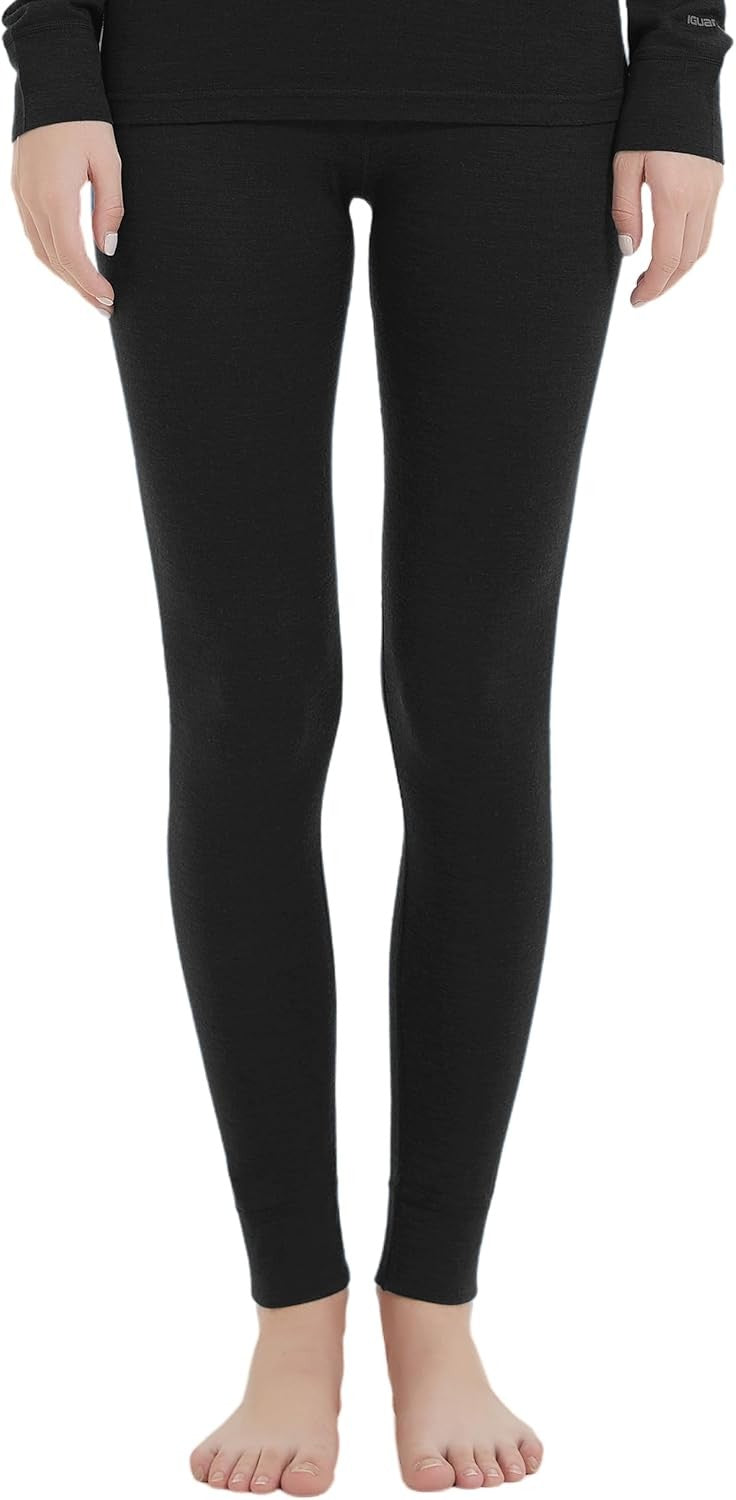 Women's Merino Wool Base Layer Pants - Midweight Thermal Long Johns