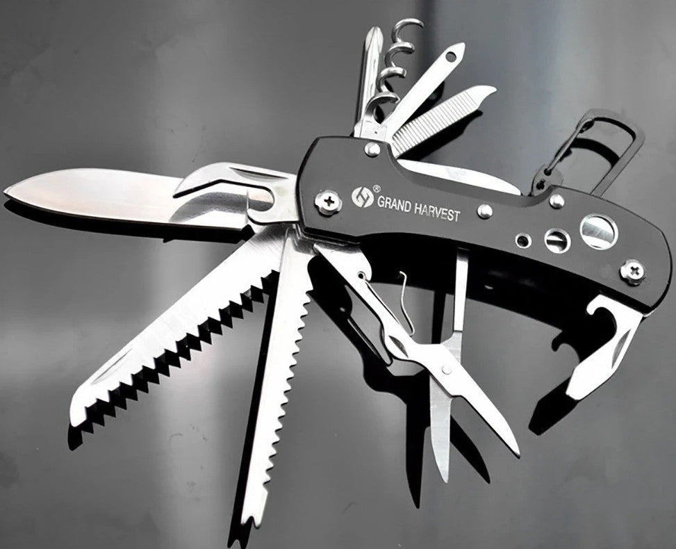 11-in-1 Multitool Folding Knife Compact Survival Pocket Tool for Outdoor Camping