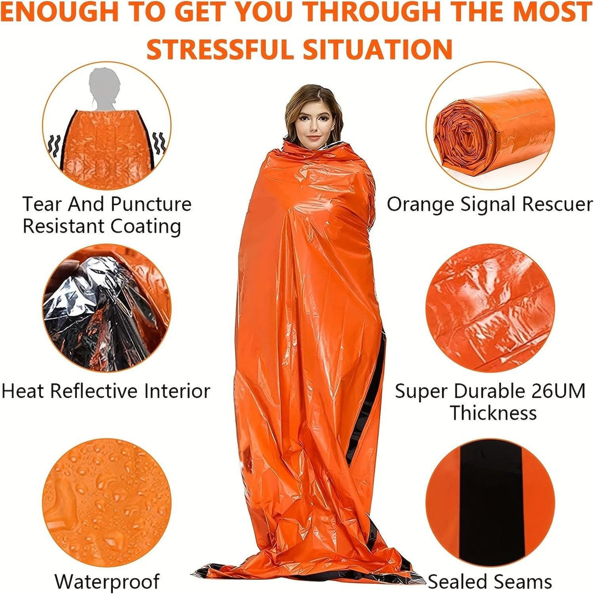 Waterproof Emergency Survival Sleeping Bag for Camping & Rescue