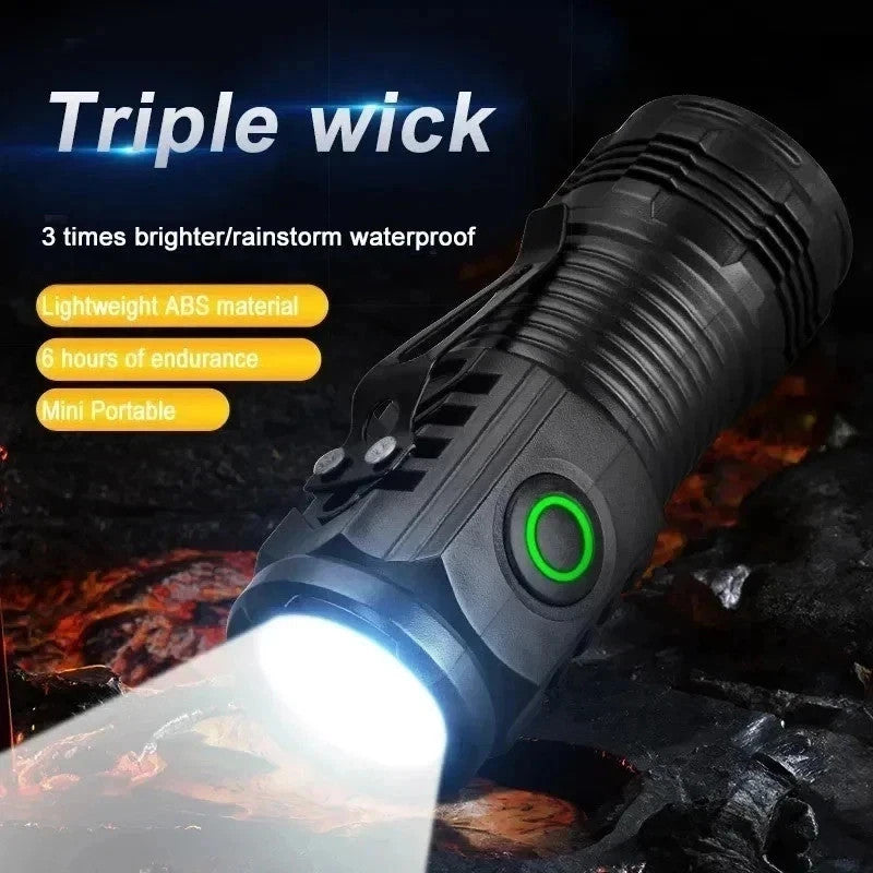 1200000LM USB Rechargeable LED Flashlight Super Bright Tactical Torch