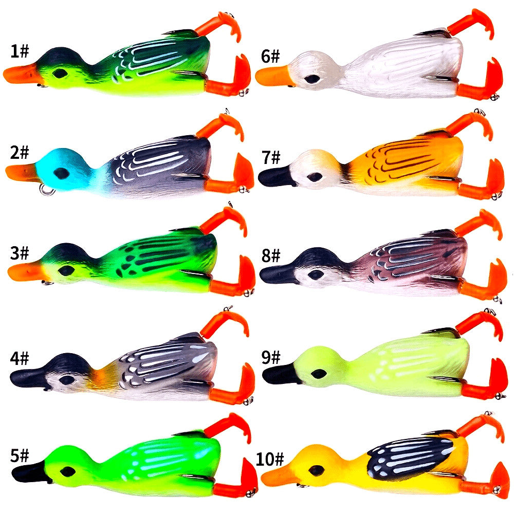 10pcs Topwater Duck & Frog Fishing Lure Set - Realistic Wobblers for Freshwater