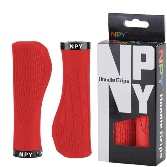 Rubber Bicycle Handlebar Grips with Locking Ring - Mountain & MTB Cycling