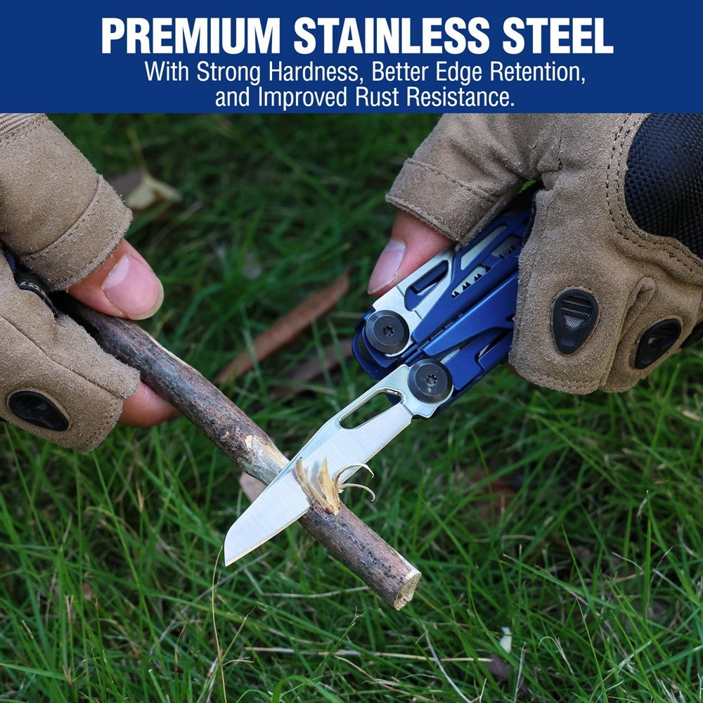 24-in-1 Multitool Pliers with Sheath - Folding Stainless Steel Pocket Tool