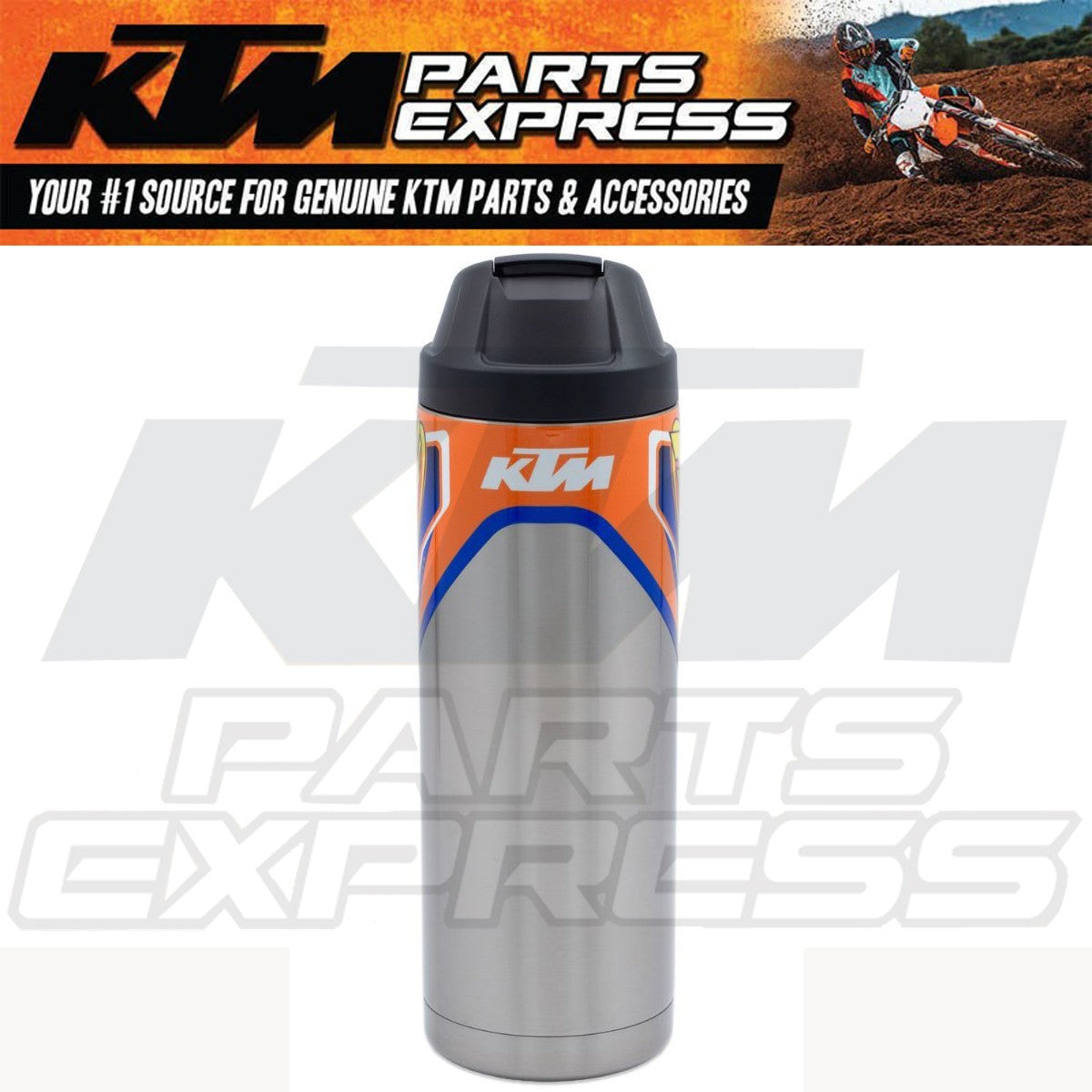20oz Stainless Steel Water Bottle with Leakproof Cap - KTM FMF Inspired Design