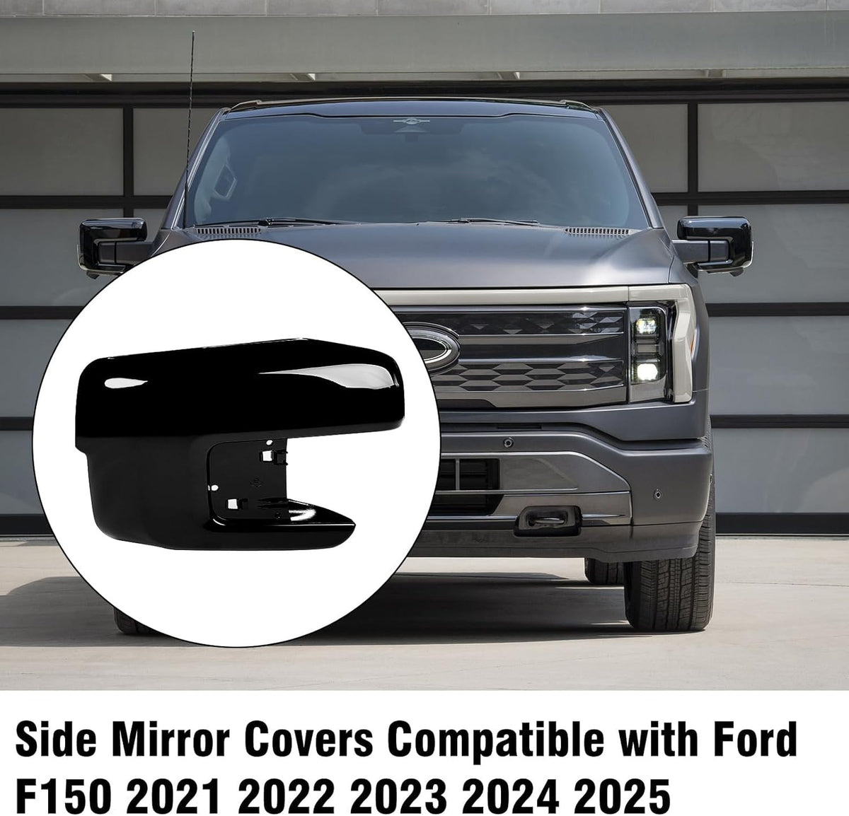 Ford F150 Right Side Mirror Cover Glossy Black Replacement 2021-2025