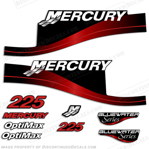 Mercury Outboard Decal Kit Fits 225hp Models Blue & Red