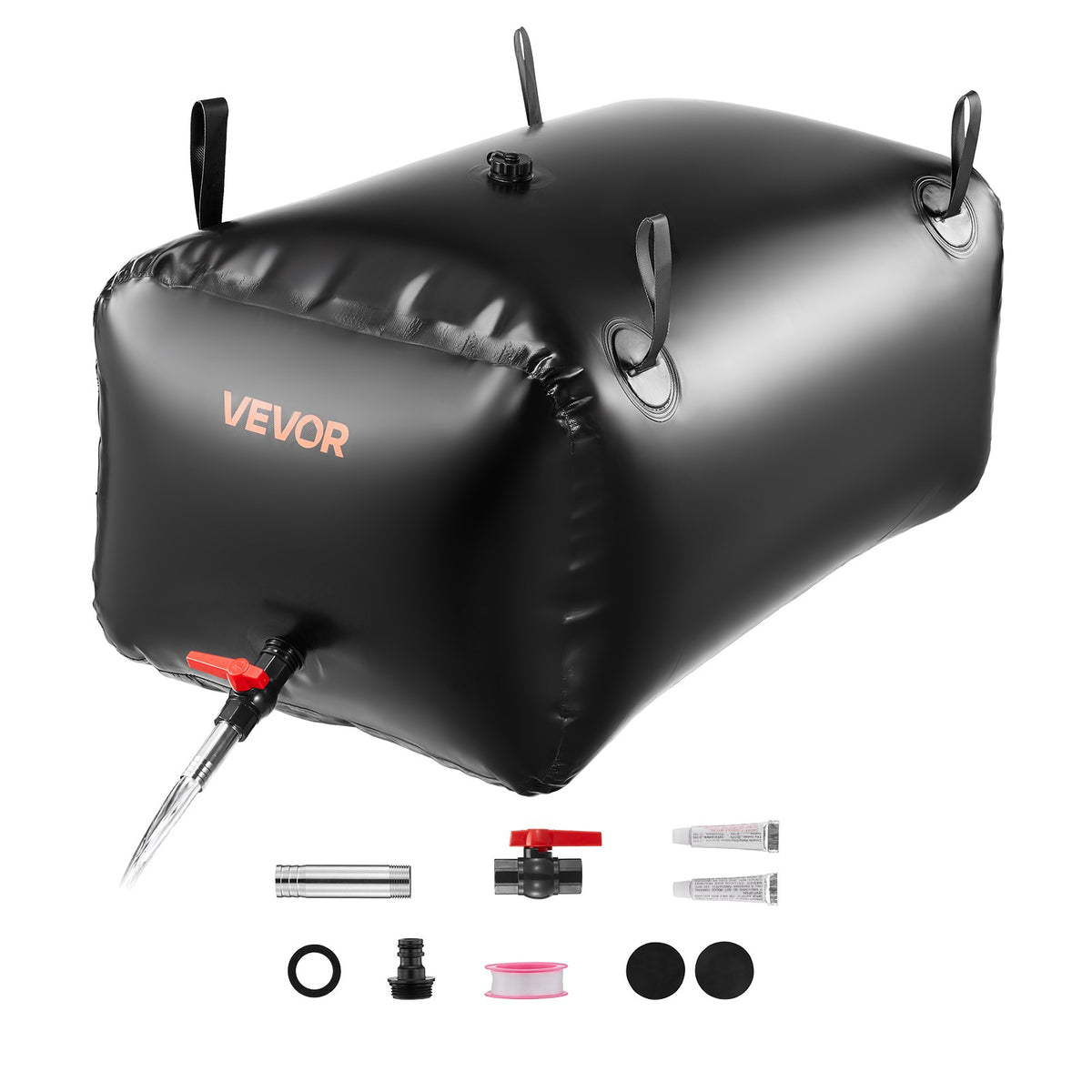 Collapsible Water Storage Bladder - 63.4 Gallon Heavy-Duty PVC Tank for Outdoor Use