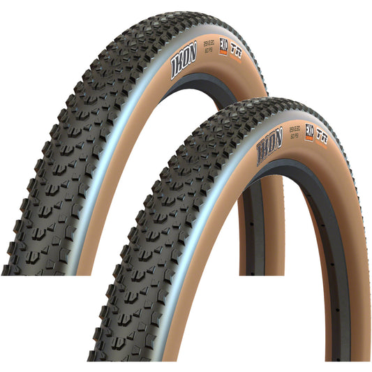 Maxxis Ikon 26 x 2.2 Tubeless Mountain Bike Tire - Dual EXO Black/Dark Tan 2 Pack