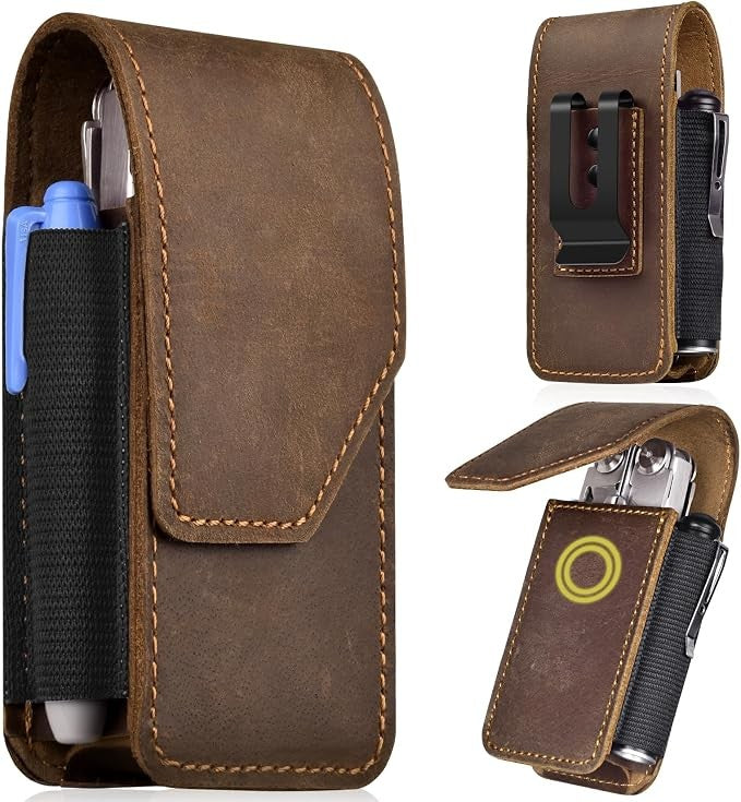 Leather Multitool Sheath with Belt Clip for Leatherman Wave Plus Surge