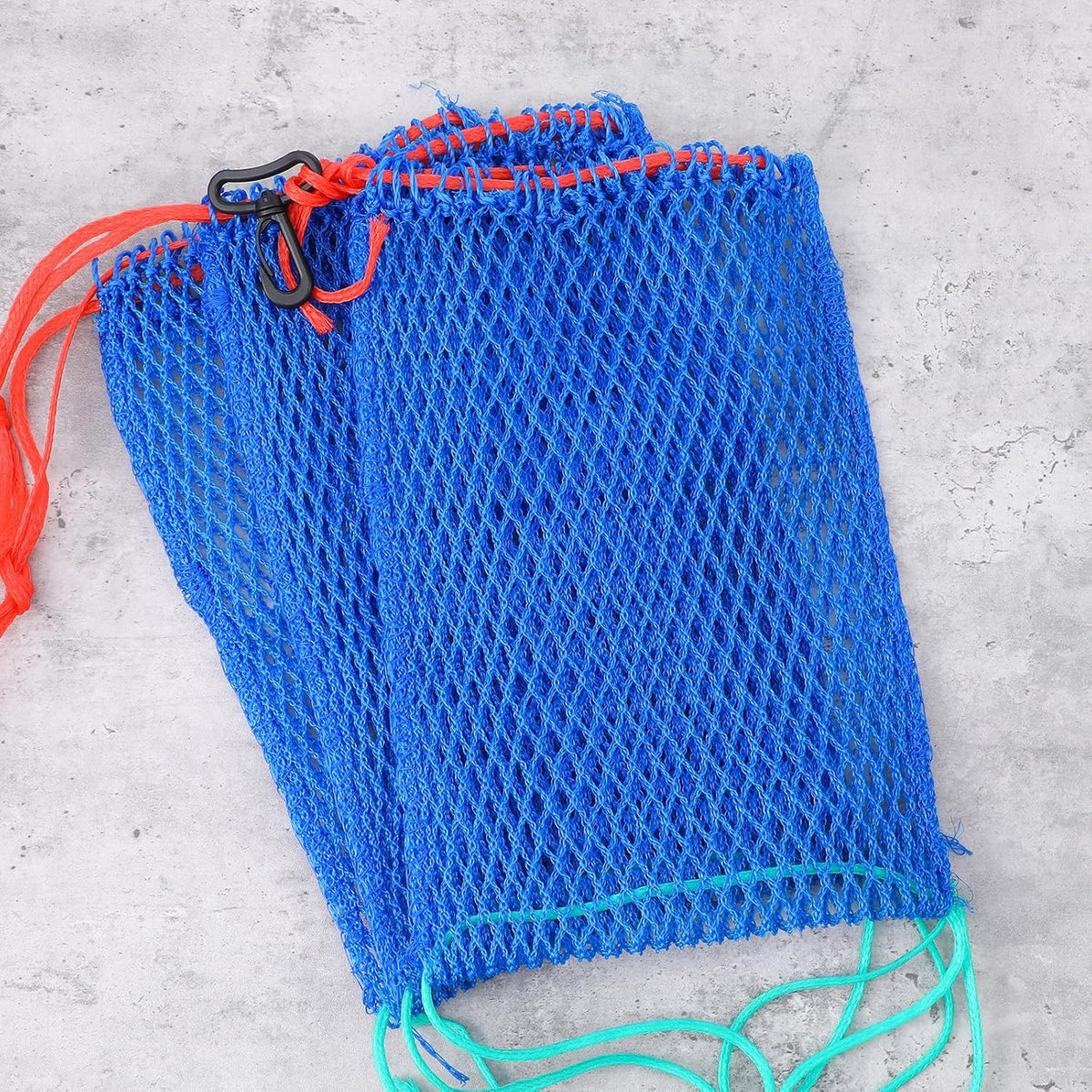 Fishing Crab Trap Bait Bags with Hooks - Portable Mesh Crayfish Nets (6 Pack)
