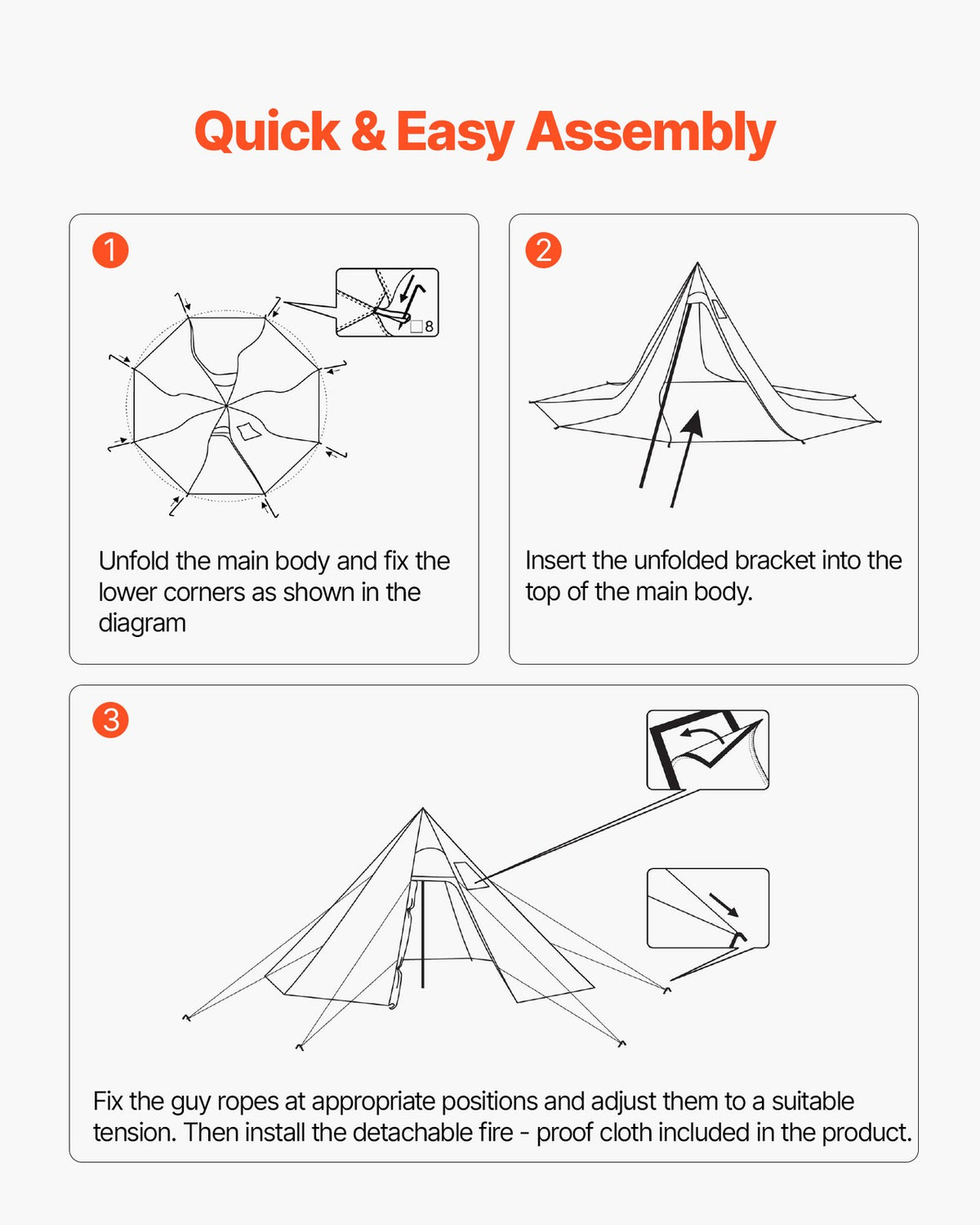 2-Person Waterproof Tipi Tent with Stove Jack for Camping