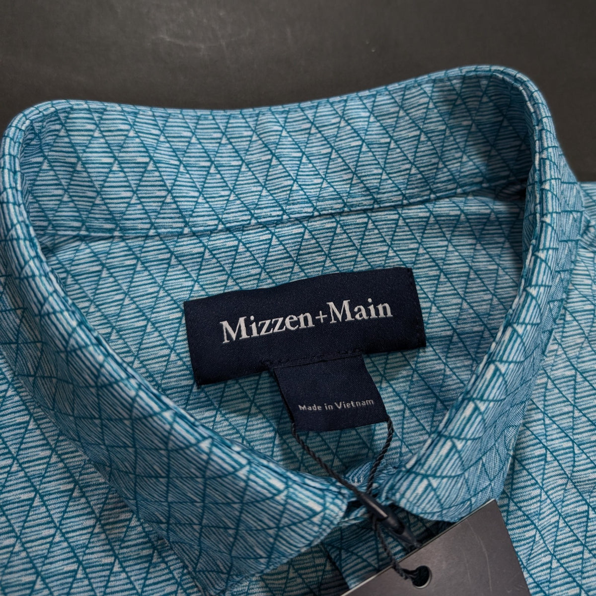 Men's Teal Diamond Mirage Dress Shirt Size Large Classic Fit