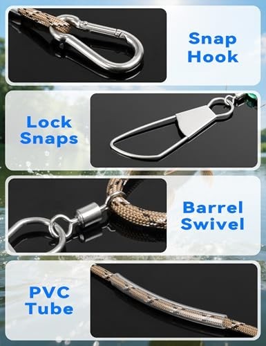Fishing Stringer with 10 Stainless Steel Snaps & 8ft Floating Rope - Fish Keeper