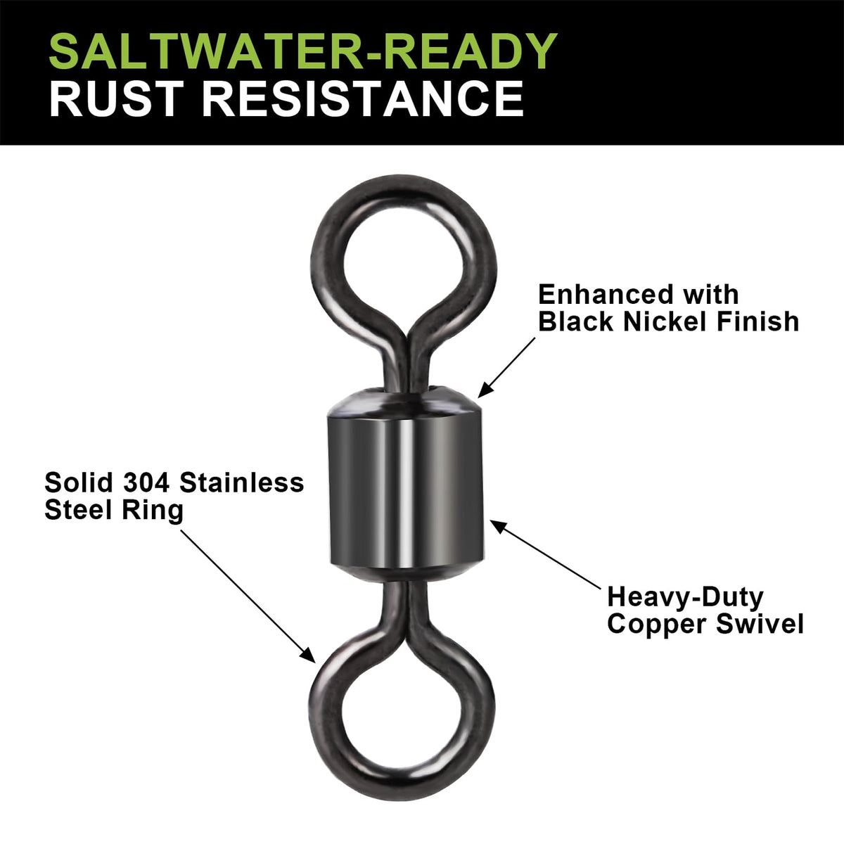 Fishing Barrel Swivels Set - Stainless Steel Line Connectors for Freshwater & Saltwater