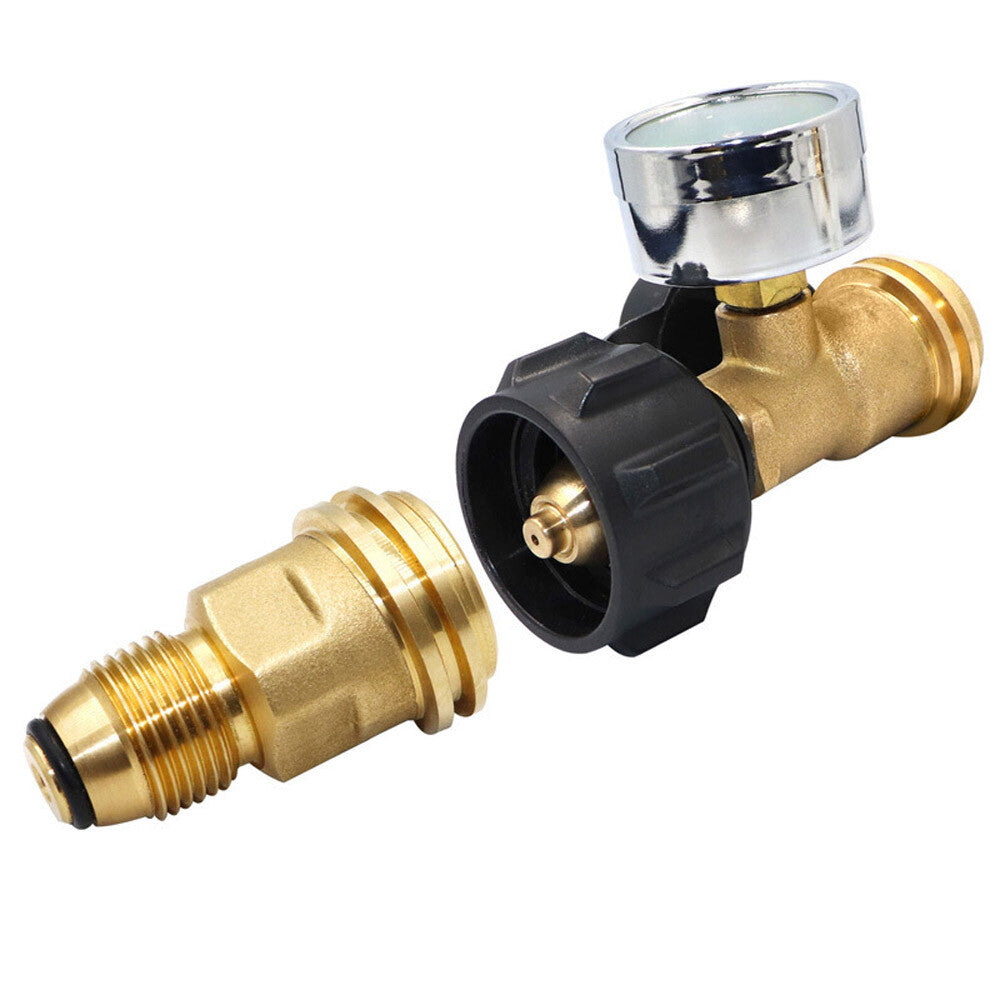 2PCS Propane Tank Adapter 100LB LP to Type-1 Fitting Brass Conversion