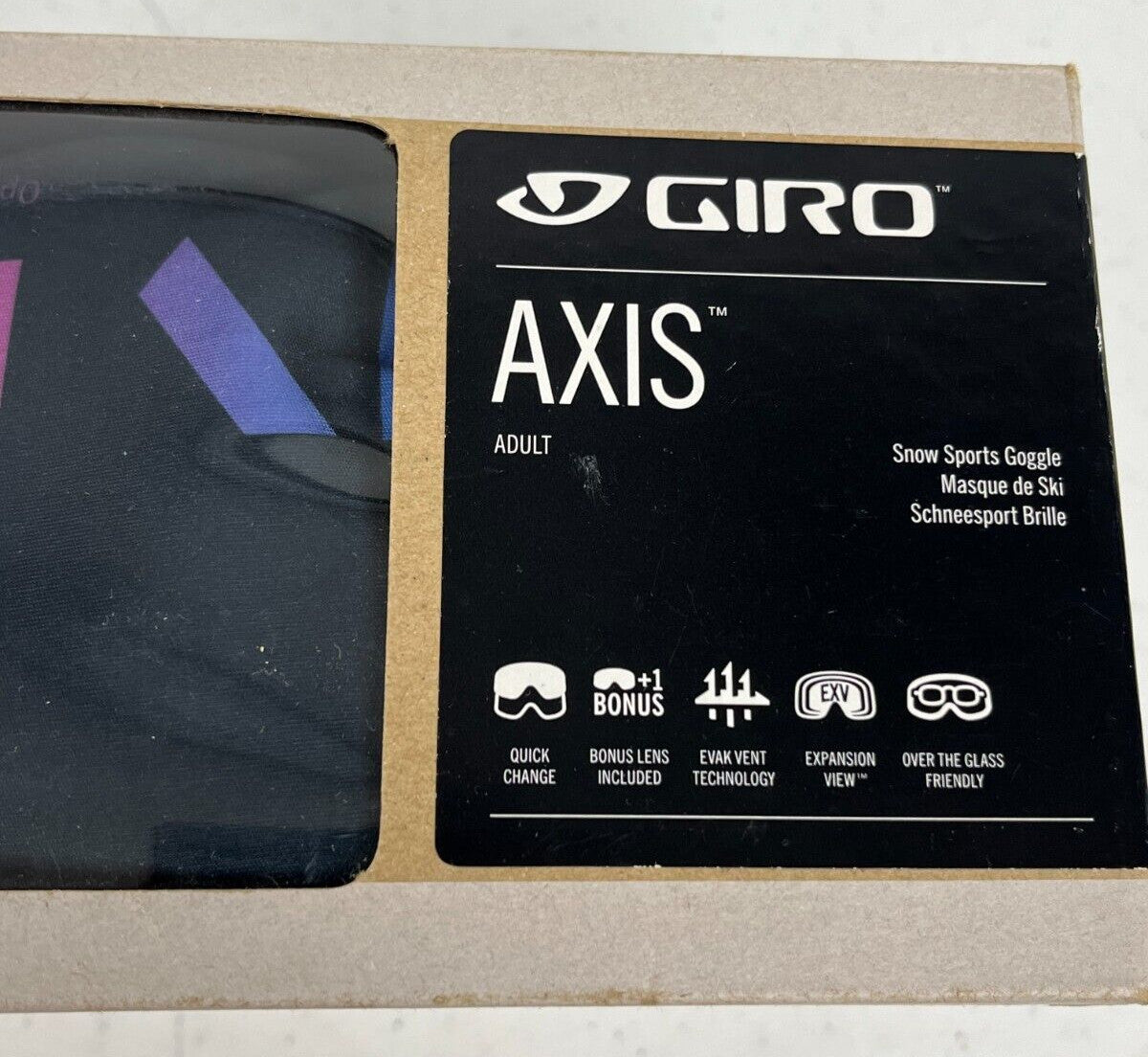 Giro Axis Ski Snow Goggles Midnight Mono Lens Bonus OTG 22/23