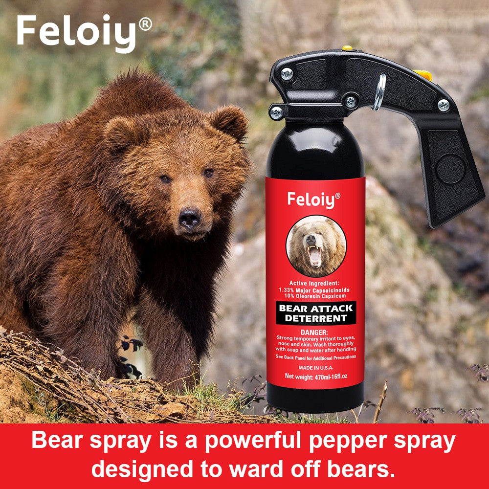 35ft Bear Deterrent Spray 16oz with Glow Cap for Camping Hiking Safety