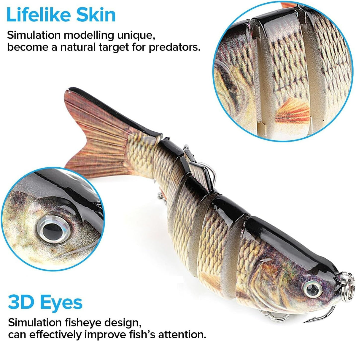 Multi-Section Pike Fishing Lures Set - Realistic Swimbaits for Freshwater & Saltwater