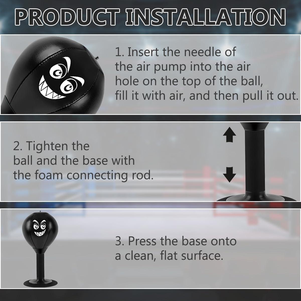 Desktop Punching Bag Stress Relief Toy with Suction Cup for Office & Home