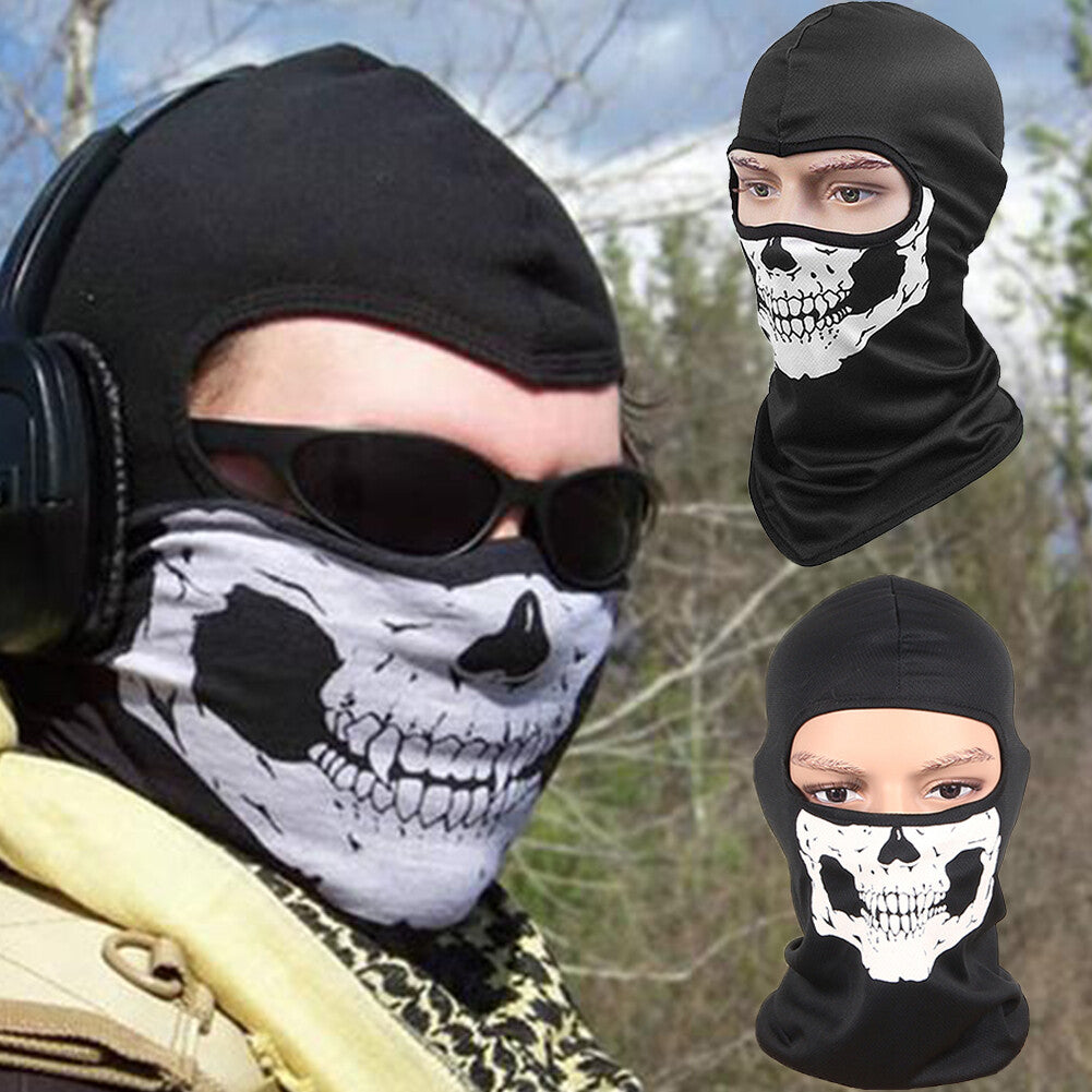 Full Face Balaclava Mask with Skull Print for Outdoor Sports & Tactical Use