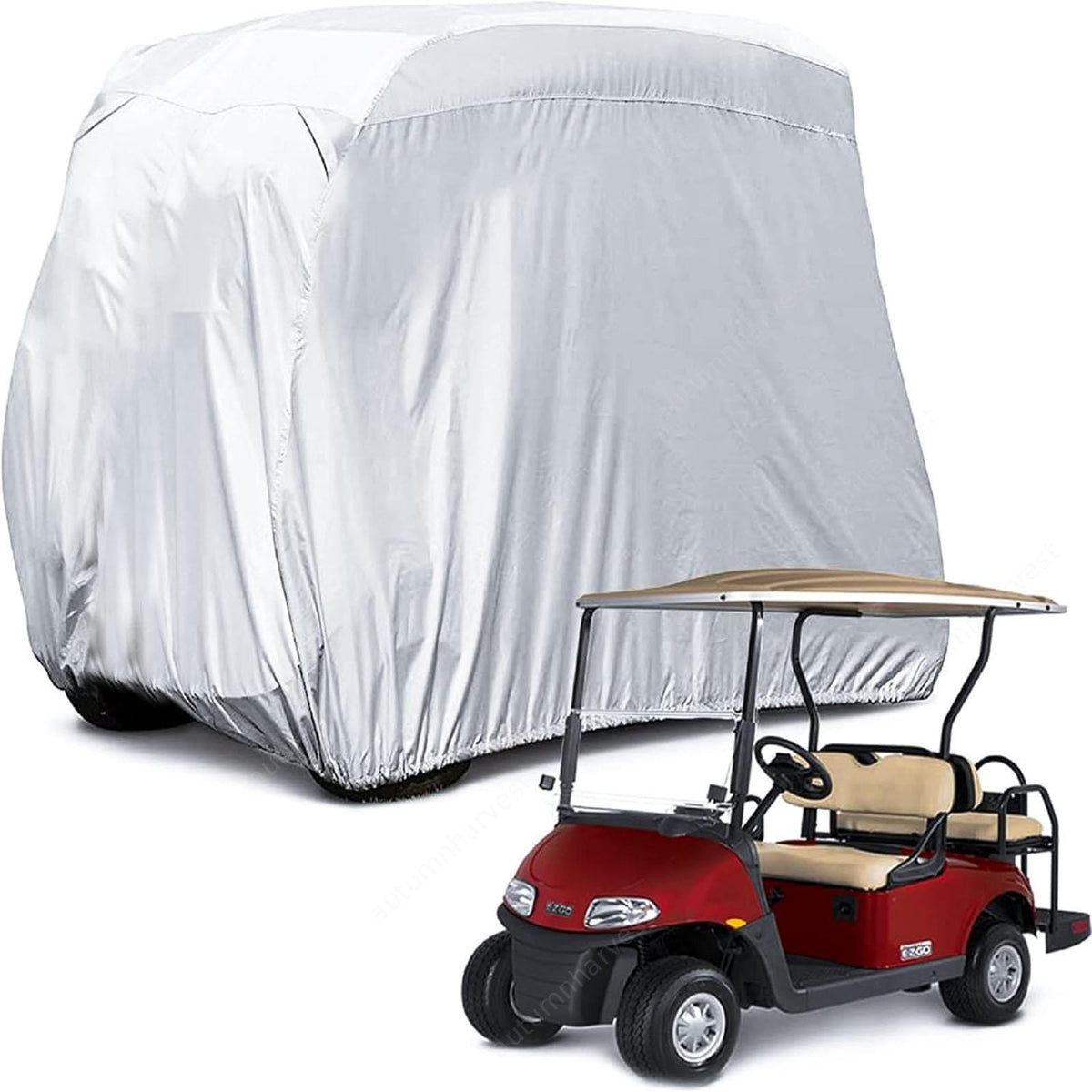 Golf Cart Cover for 4 Passenger UV & Waterproof Protection - Fits EZGO, Club Car, Yamaha