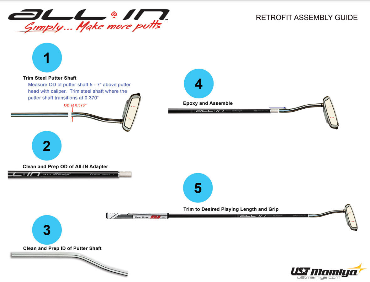 Golf Putter Shaft for Better Feel Stability Control - All Variants